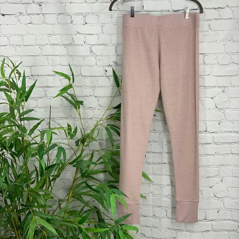 Double Zero Dusty Pink Waffle Knit Lounge Pants - Picture 5 of 5
